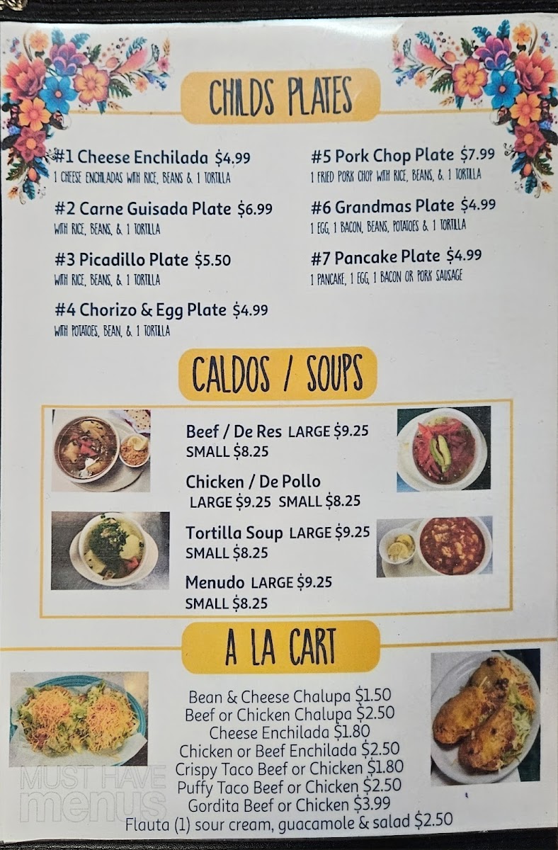 Angel's Mexican Haven Menu - Image 1